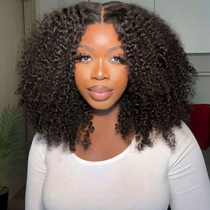 Kinky Curly Wear Go Glueless Wigs 6×5 HD Lace Human Hair Wigs Pre Bleacked Knots Plucked Hairline Kinky Curly Wear Go Glueless Wigs 6×5 HD Lace Human Hair Wigs Pre Bleacked Knots Plucked Hairline - Image 1