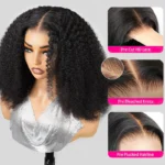 Kinky Curly Wear Go Glueless Wigs 6×5 HD Lace Human Hair Wigs Pre Bleacked Knots Plucked Hairline - Image 6