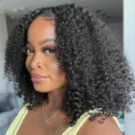 Kinky Curly Short Glueless 6×5 HD Lace Closure Bob Human Hair Wigs Pre Cut Lace Plucked Hairline 250% Density - Image 4
