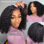 Kinky Curly Wear Go Glueless Wigs 6×5 HD Lace Human Hair Wigs Pre Bleacked Knots Plucked Hairline - Image 10