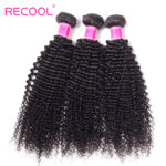 Recool Hair Kinky Curly Peruvian Hair 3 Bundles Deal Afro Kinky Curly 10A Virgin Human Hair Weave Extension - Image 3