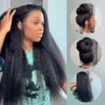 Drawstring 360 Lace Frontal Kinky Straight Glueless Wigs 100% Human Hair Pre Everything MyOwn Hairline - Image 8