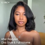 Kinky Straight Bob Half Wig Wear Go 100% Human Hair Flip Over Wig Beginner Friendly - Image 6