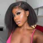 4C Edges Hairline | Kinky Straight Short Bob Human Hair Glueless Wigs Side Part 6×5 Lace 180% Density - Image 13
