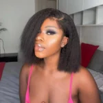 4C Edges Hairline | Kinky Straight Short Bob Human Hair Glueless Wigs Side Part 6×5 Lace 180% Density - Image 12