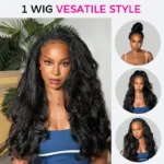 Kinky Straight Bob Half Wig Wear Go 100% Human Hair Flip Over Wig Beginner Friendly - Image 16