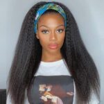 Kinky Straight Headband Wig Brazilian Yaki Straight Human Hair Wig