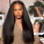 Kinky Straight Wig 6×5 13×4 HD Lace Wear Go Glueless Wig Human Hair Pre Plucked & Bleached