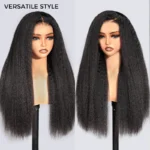 Kinky Straight Wig 6×5 13×4 HD Lace Wear Go Glueless Wig Human Hair Pre Plucked & Bleached - Image 4
