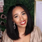 Yaki U Part Bob Wig 100% Human Hair Kinky Straight Short Wig 180% Density Quick Easy Install - Image 11