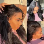 4C Edges Kinky Straight 6×5 13×4 HD Lace Glueless Wig | Realistic Kinky Hairline - Image 8