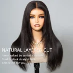 Trendy Layered Cut Wear Go Glueless 6×5 Lace Wig Brown/99J/Natural Black Color 100% Human Hair - Image 3