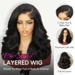 Layered Cut Loose Wave Glueless Wig C-Side Part 6×5 HD Lace Wig Natural Hairline With Baby Hair - Image 6