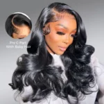 Loose Body Wave Layer Cut C-Side Part Human Hair Wig With Baby Hair Pull Go Glueless - Image 8
