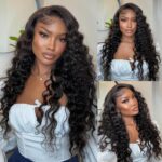 Loose Deep Wave 13×4 13×6 Invisible HD Lace Glueless Human Hair Wig Bleached Knots Plucked Hairline