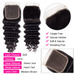 HD Lace Closure With Bundles Brazilian Loose Deep 3 Bundles With 5×5 Closure 100% Human Hair - Image 8
