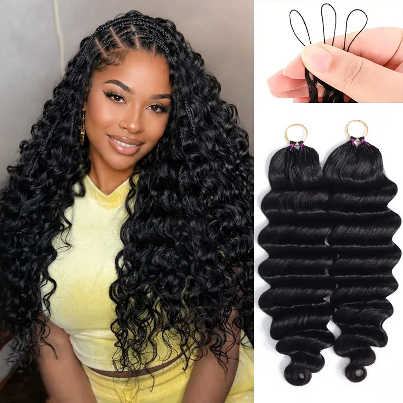 Loose Deep Miracle knots Crochet Human Hair Extension for Boho Braids Protective Hairstyle Loose Deep Miracle knots Crochet Human Hair Extension for Boho Braids Protective Hairstyle - Image 1
