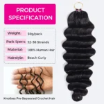 Loose Deep Miracle knots Crochet Human Hair Extension for Boho Braids Protective Hairstyle - Image 4