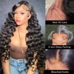 Pre Bleached Knots | Loose Deep Wave 13×6 Glueless HD Lace Frontal Wig 100% Human Hair Pre Plucked Hairline
