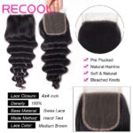 5×5 Lace Closure Recool Virgin Hair Loose Deep Wave Human Hair 1 PCS - Image 2