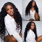 Pre Bleached Knots | Loose Deep Wave 13×6 Glueless HD Lace Frontal Wig 100% Human Hair Pre Plucked Hairline - Image 9