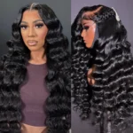 Loose Deep 13×4 13×6 Lace Frontal Wig Glueless Human Hair Pre Plucked & Bleached 250% Density - Image 3
