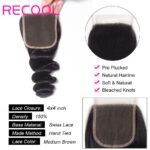 5×5 Lace Closure Virgin Hair Loose Wave Human Hair 1 PCS - Image 2