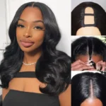 Shoulder Length Loose Wave U Part Human Hair Wig Trendy Layered Cut Style For Women