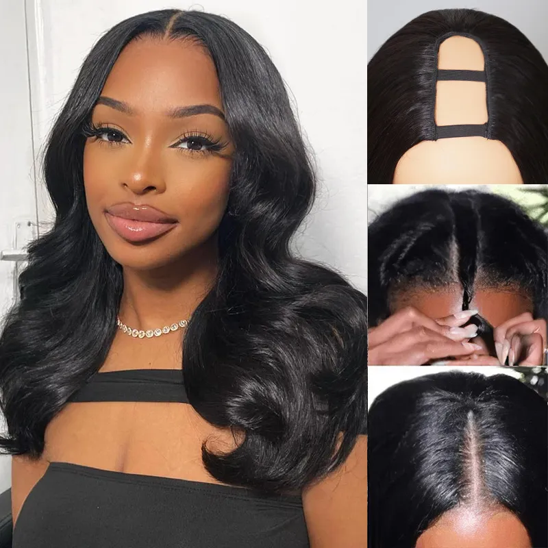 Shoulder Length Loose Wave U Part Human Hair Wig Trendy Layered Cut Style For Women Shoulder Length Loose Wave U Part Human Hair Wig Trendy Layered Cut Style For Women - Image 1