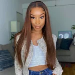 Ombre Brown Color Loose Body Wave Glueless 6×5 Pre Cut Lace Wig Silky Straight Human Hair - Image 5