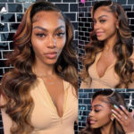 Ombre Highlight Body Wave with Dark Roots Colored 6×5 13×4 HD Lace Wig