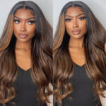 Ombre Highlight Body Wave with Dark Roots Colored 6×5 13×4 HD Lace Wig - Image 4