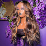 Ombre Highlight Body Wave with Dark Roots Colored 6×5 13×4 HD Lace Wig - Image 2