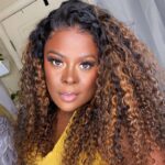 Ombre Highlight Curly Wig with Dark Roots 13×4 HD Lace Frontal Wig 100% Human Hair
