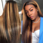 Ombre Highlight Honey Blonde Straight Hair 6×5 13×4 HD Lace Glueless Full Frontal Wig with Dark Roots - Image 4