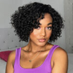 Bouncy Water Short Curly Human Hair Glueless 6×5 Lace Closure Wig Pre Plucked & Bleached Knots - Image 4