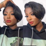 Pixie Cut Pre Style Side Part Short Human Hair Wigs Glueless HD Lace Closure Wigs