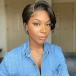 Pixie Cut Pre Style Side Part Short Human Hair Wigs Glueless HD Lace Closure Wigs - Image 11