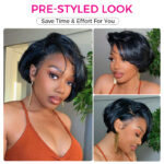 Pixie Cut Pre Style Side Part Short Human Hair Wigs Glueless HD Lace Closure Wigs - Image 2
