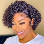 Short Curly Pixie Cut Bob Glueless 13×4 Lace Front Wigs Brazilian Cute Curly Human Hair 180% Density - Image 7