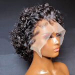 Short Curly Pixie Cut Bob Glueless 13×4 Lace Front Wigs Brazilian Cute Curly Human Hair 180% Density - Image 5