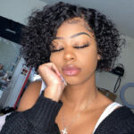 Short Curly Pixie Cut Bob Glueless 13×4 Lace Front Wigs Brazilian Cute Curly Human Hair 180% Density - Image 3