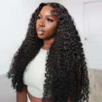 Curly Human Hair 6×5 13×4 HD Lace Front Wig Pre Plucked For Black Women 180% Density