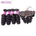 Recool Hair Loose Wave 4 Bundles With 13×4 Lace Frontal 100% Remy Virgin Hair Spring Loose - Image 2