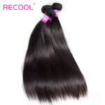 Recool Hair Brazilian Straight Virgin Hair 3 Bundles With Closure 10A Best Quality Human Hair With Closure - Image 4