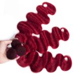 Red Human Hair Bundles Body Wave Virgin Hair - Image 2
