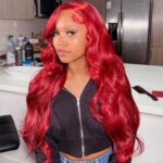 Red Color 13×4 Lace Front Wigs Body Wave Colored Frontal Straight Human Hair 6×5 Glueless Wigs 180% Density - Image 4