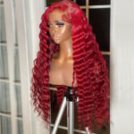 Red Color Loose Deep Wave 6×5 13×4 HD Lace Wig 100% Human Hair 180% Density - Image 4