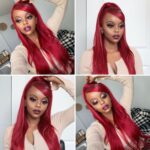 Red Straight HD Lace Front Wig Virgin Human Hair Wigs - Image 6