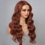 Reddish Brown 6×5 Pre-Cut HD Lace Straight/Body Wave Wear Go Glueless Closure Wig 180% Density - Image 8